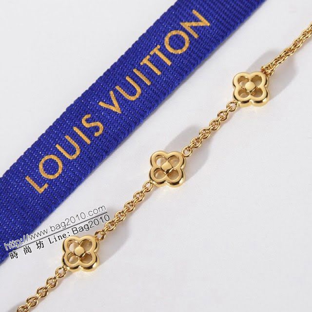 Louis Vuitton新款飾品 路易威登字母多花手鏈 LV經典鏤空金色手鏈  zglv2211